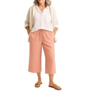 Lightweight Capris Beachy Vacation Capris Size Large Pink 100% Cotton